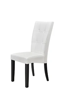 Aerys David Faux Marble Top Dining Table Set with 6 White Chairs