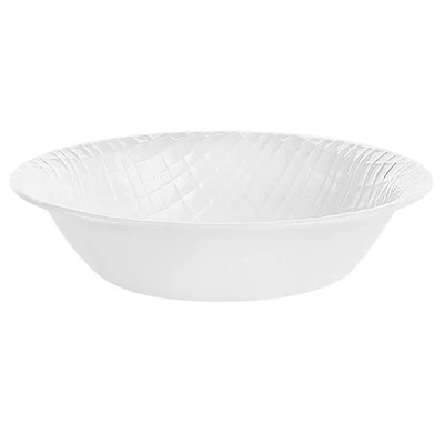 Corelle Linen Weave Embossed 18 oz Glass Cereal/Soup Bowl