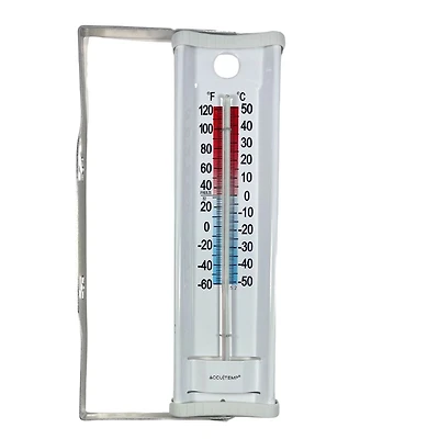 Accutemp thermomètre intérieur ou extérieur, support inclus, lectures de température en °C et °F, Blanc