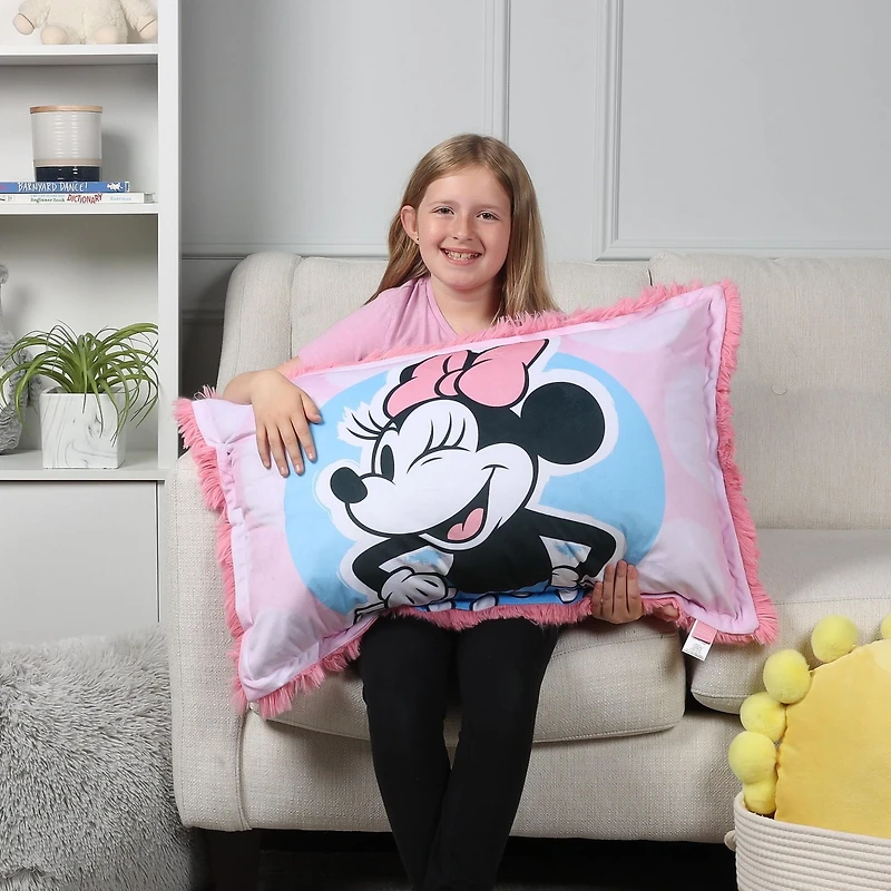 Oreiller géant en fourrure funky pour enfants Disney Minnie Mouse, 20 po x 30 po