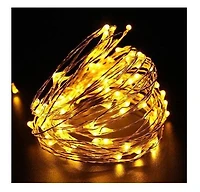 Corde de lumières DEL extérieures en cuivre à énergie solaire de Sharper Image