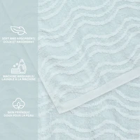 Mainstays Kids 2pk Hand Towel, Light Blue Waves, 15x26", 100% Cotton