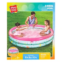 Play Day Piscine Rose À 3 Anneaux