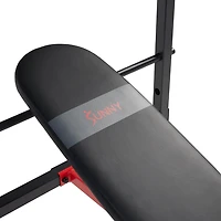 Banc de Musculation Inclinable Standard Réglable Sunny Health & Fitness avec Développeur de Jambes et Accessoire Curl Prêcheur - SF-BH623009