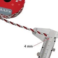 Holiday Time Noël rouge/blanc/argent tordu cordon cadeau Trim, 15 pieds HOLIDAY TIME PL GARNITURE