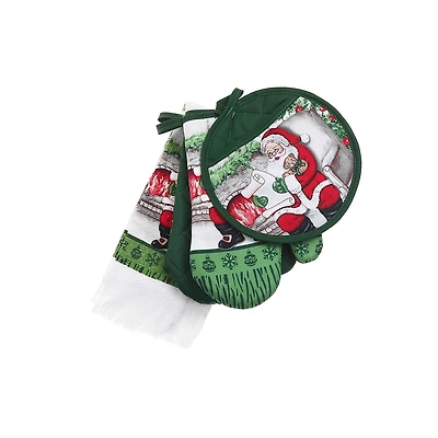 4 Pc Kitchen Set (Santa Beside Fireplace) - Set of 2