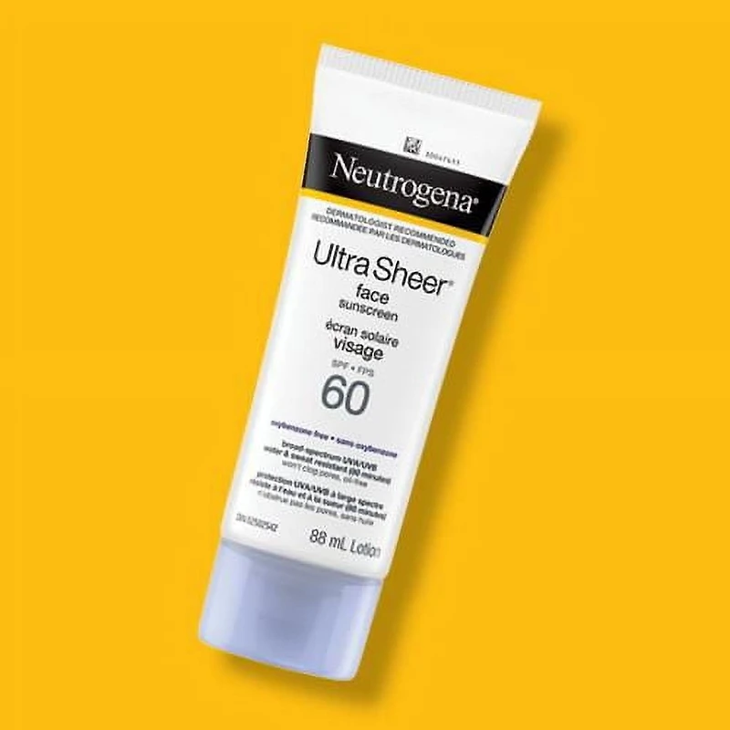 Neutrogena Ultra Sheer Face Sunscreen SPF 60, non-greasy, lightweight