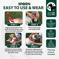 Harnais Pour Chien Sporn Comfort De Taille Moyenne, Harnais Pour Chien En Maille Élastique Rembourrée Rouge Durable, Harnais Pour Chien Respirant Et Confortable