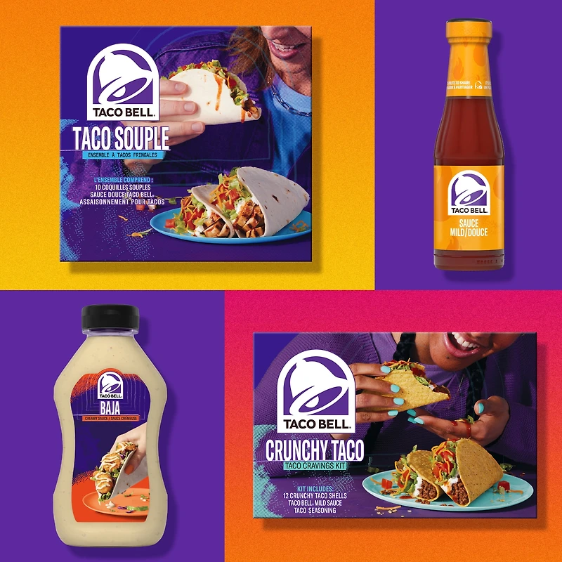 Taco Bell Crunchy Taco Cravings Kit, 260 g Box, TB CRUNCHY TACO KIT