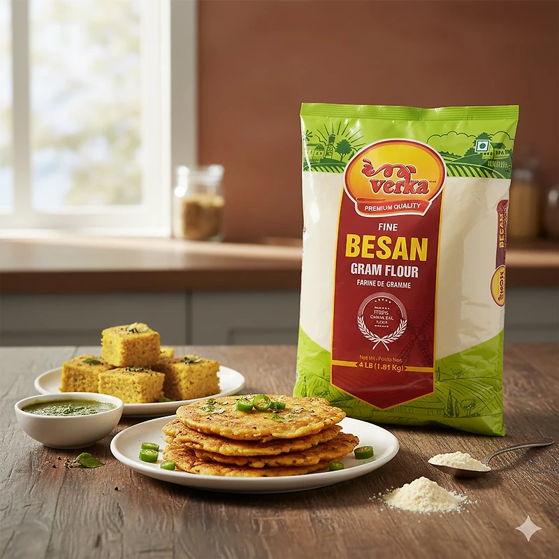 Verka Fine Besan (Gram Flour), 4lbs, 100% Pure Chana Dal Flour