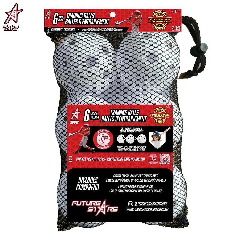 Future Stars Uncrushable Practice Baseballs - Set of 6, Future Stars Uncrushable Practice Baseballs