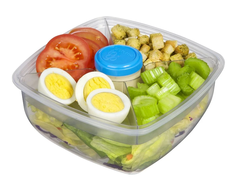 Contenant pour la conservation des aliments Salade Max de Sistema To Go 1,63 L, Les couleurs variées