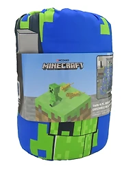 Minecraft Ensemble de Literie 4 Pièces pour Lit 1 Place + En Prime un Sac