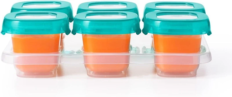 OXO Tot - Baby Blocks en Plastique de 60 ml - Contenants de Rangement pour Congélateur - Bleu Sarcelle - 61129900