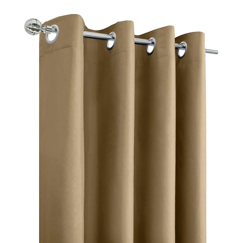 Loft Living Augustow Blackout Grommet Single Curtain Panel 52 x 108 in Sand