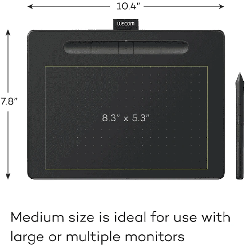 Wacom Intuos Tablette graphique Bluetooth de taille moyenne - Noir