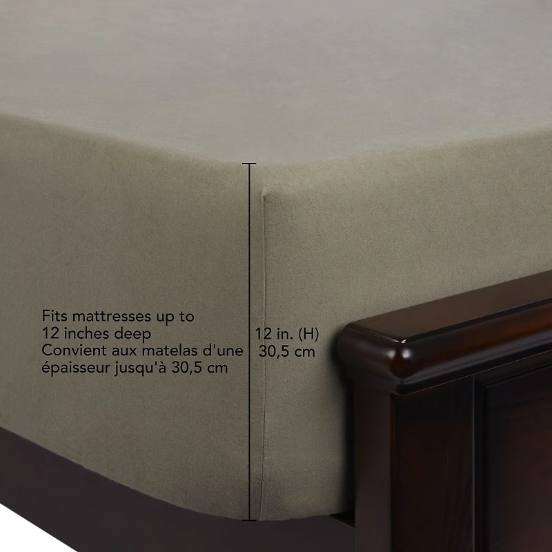 HOMETRENDS 3-Piece Vetiver Mix Flannel Sheet Set, Twin