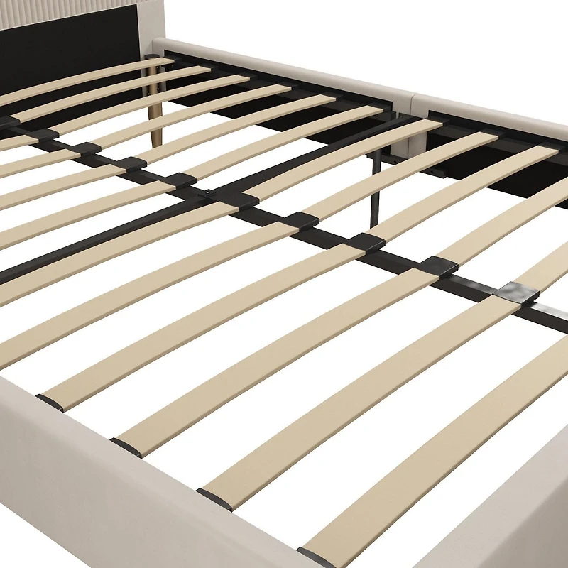 Lit rembourré Daphne de Mr. Kate, deux (2) places, velours blanc