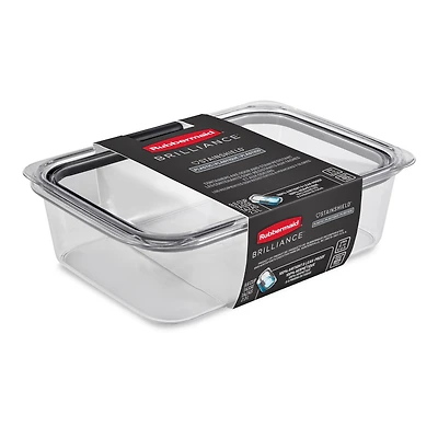 Récipient d’entreposage pour aliments en plastique Rubbermaid Brilliance, 9,6 tasses (2,3 l), paquet de 1