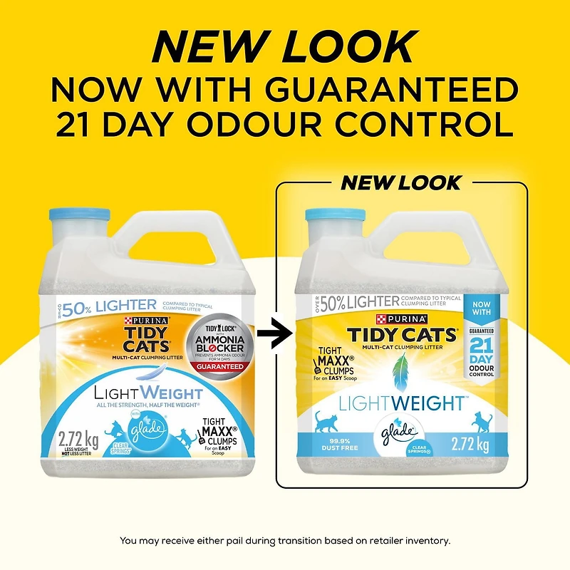Tidy Cats LightWeight with Glade Clear Springs Multi-Cat, Clumping Cat Litter 5.44 kg, 5.44 kg