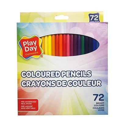 Play Day 72CT Colour Pencils in Window Paper Box, 72CT COLORED PENCILS