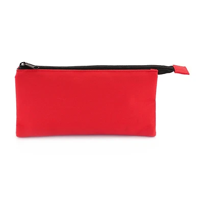 Pen + Gear 3 Pocket Pencil Pouch in Red Polyester with Black Zips