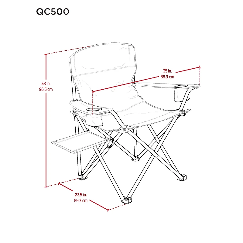 Camp & Go Green Heavy Duty Folding Quad Chair