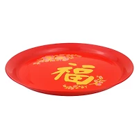 9.8in Dia Plastic Tray - Luck