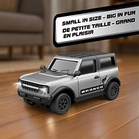 Adventure Force 1:64 Scale RC Nano Racer Ford Bronco Grey, Rechargeable Mini Remote Control Car with Lights – Red, Ages 6+