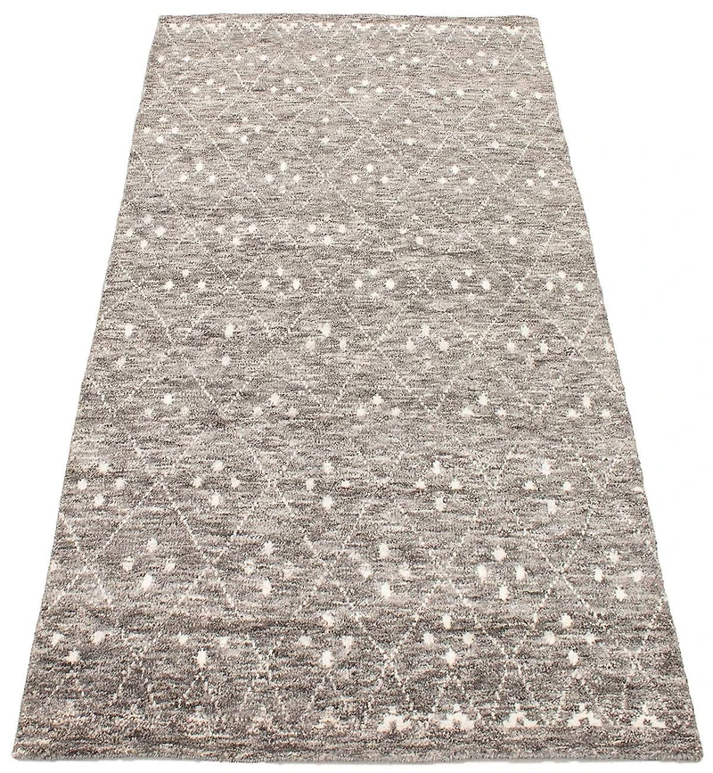 ECARPETGALLERY Tapis Noué à la Main pour Salon, Salle à Manger et Chambre à Coucher Marocain Collection Tangier 4'10" x 8'2" en Gris