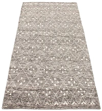 ECARPETGALLERY Tapis Noué à la Main pour Salon, Salle à Manger et Chambre à Coucher Marocain Collection Tangier 4'10" x 8'2" en Gris