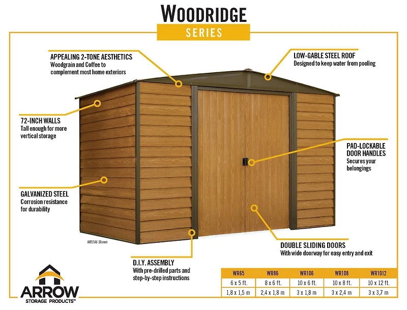 Abri rangement acier Woodridge, 6 x 5
