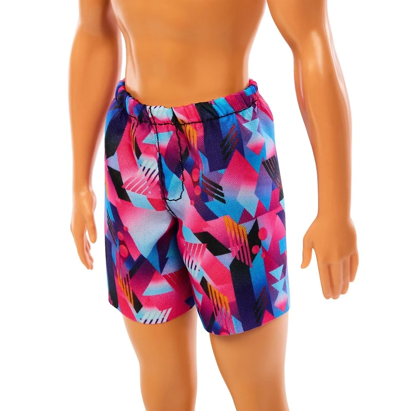 Beach Ken Doll with Blond Hair Wearing Purple Swimsuit