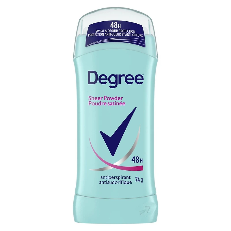 Antisudorifique en Bâton pour Femmes Degree Poudre Satinée Protection Contre la Transpiration et les Odeurs 48 Heures 74g