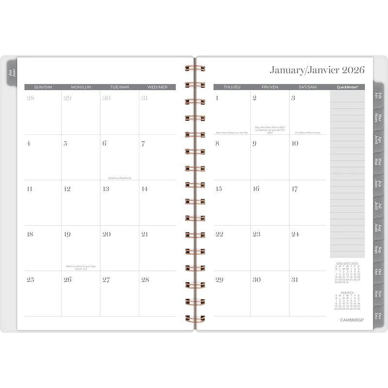 Agenda hebdomadaire Cambridge® Transcendent Pink 2026 Agenda