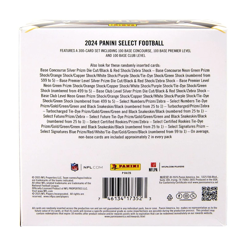 2024 Panini Select Football Trading Cards Mega Box