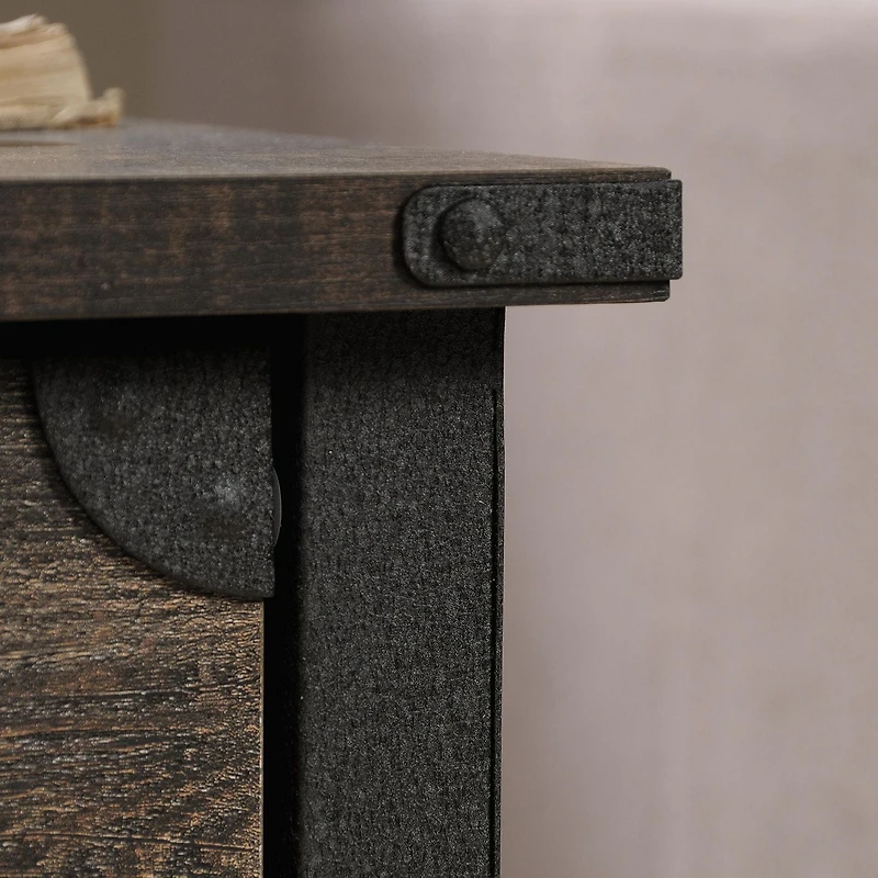 Sauder® Steel River Side Table, Carbon Oak®, 423915