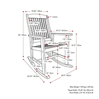 Fauteuil à bascule extérieur en bois massif Miramar
