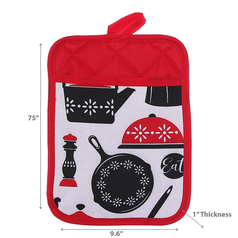 IH Casa Decor Pot Holder Avec Des Ustensiles De Cuisine De Poche - Ensemble De 6