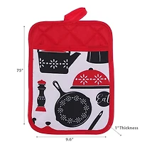IH Casa Decor Pot Holder Avec Des Ustensiles De Cuisine De Poche - Ensemble De 6