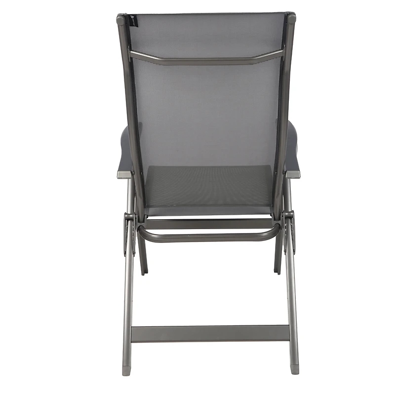 Ozark Trail Deluxe Folding Camping Recliner Chair, Gray, Outdoor Patios and Decks