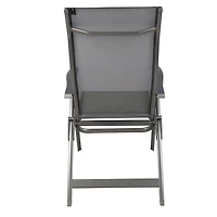 Ozark Trail Deluxe Folding Camping Recliner Chair, Gray, Outdoor Patios and Decks