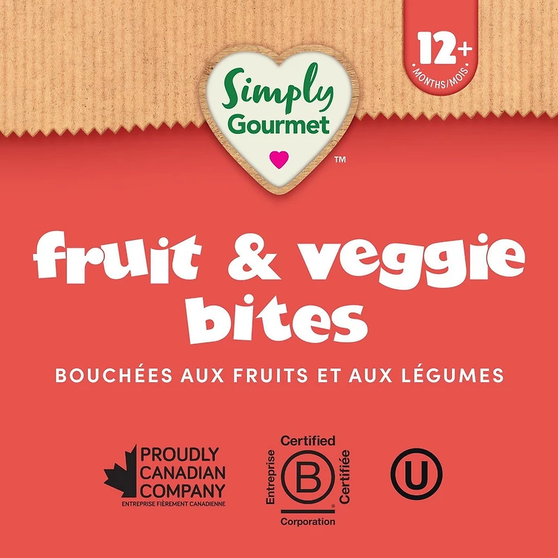 Simply Gourmet Apple Carrot with Chia Bites, Fruit & Veggie Bites