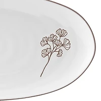 Hometrends Wax Resist Ceramic Platter , 13.98 inch x 7.36 inch x 0.94 inch, 1 piece, Platter, Ceramic