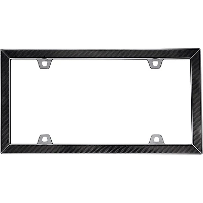 Cruiser Accessories Carbon Fiber II License Plate Frame, Carbon Fiber/Black Chrome, Fits 33x17cm License Plate