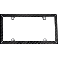 Cruiser Accessories Carbon Fiber II License Plate Frame, Carbon Fiber/Black Chrome, Fits 33x17cm License Plate