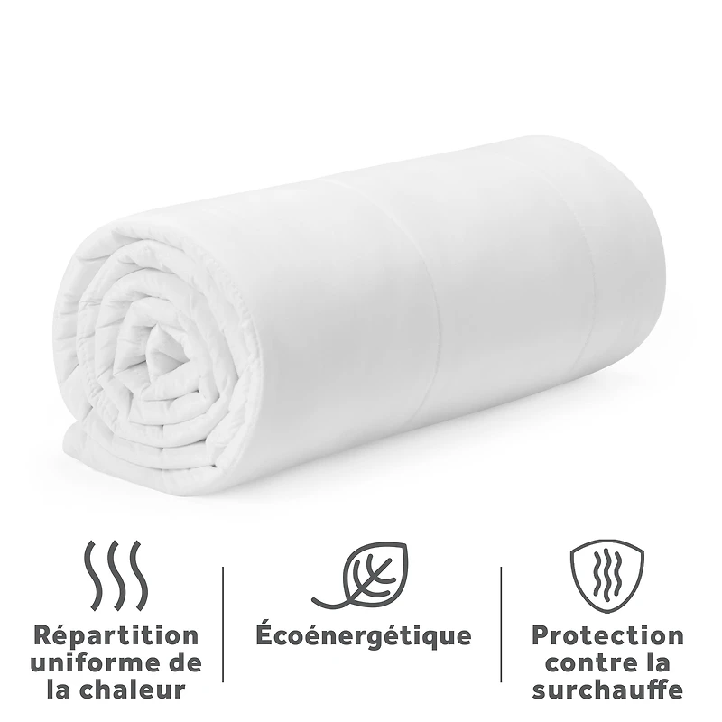 Sunbeam Quilted Electric Heated Mattress Pad 12 Heat Settings Auto Shut-Off Fast Heating White Full 54 x 75