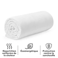 Sunbeam Quilted Electric Heated Mattress Pad 12 Heat Settings Auto Shut-Off Fast Heating White Full 54 x 75