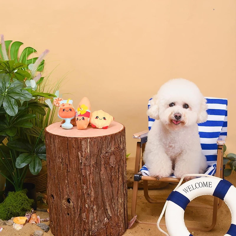Hugsmart Beach Daze Beach Party Plush Dog Toy - Fuzzy, Squeaky, for Small & Medium Dogs