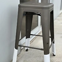 Heavenly Collection Gunmetal Metal Counter Stool